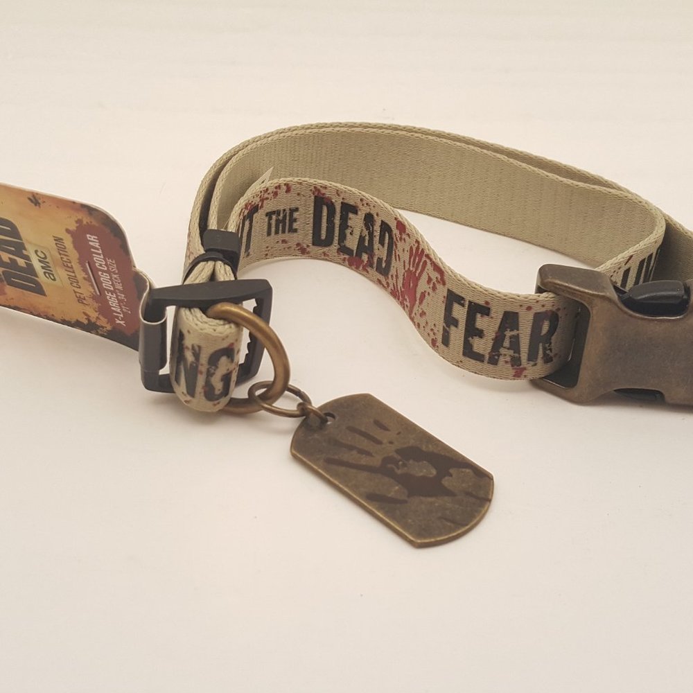 AMC The Walking Dead Pet Collection X-Large Dog Collar | Adjustable 21"-34" NEW